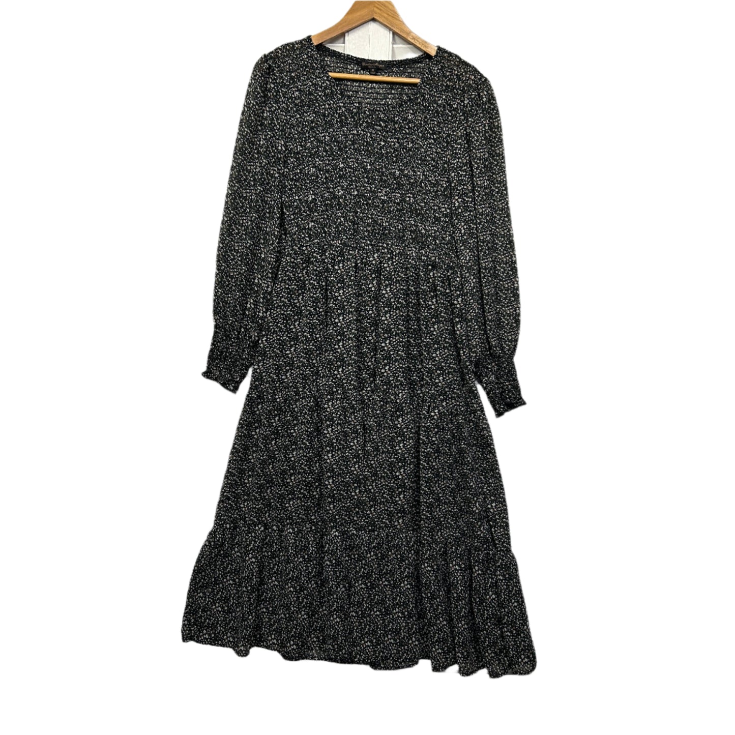 Caroline Morgan Maxi Dress Size 16 Black White Long Sleeve
