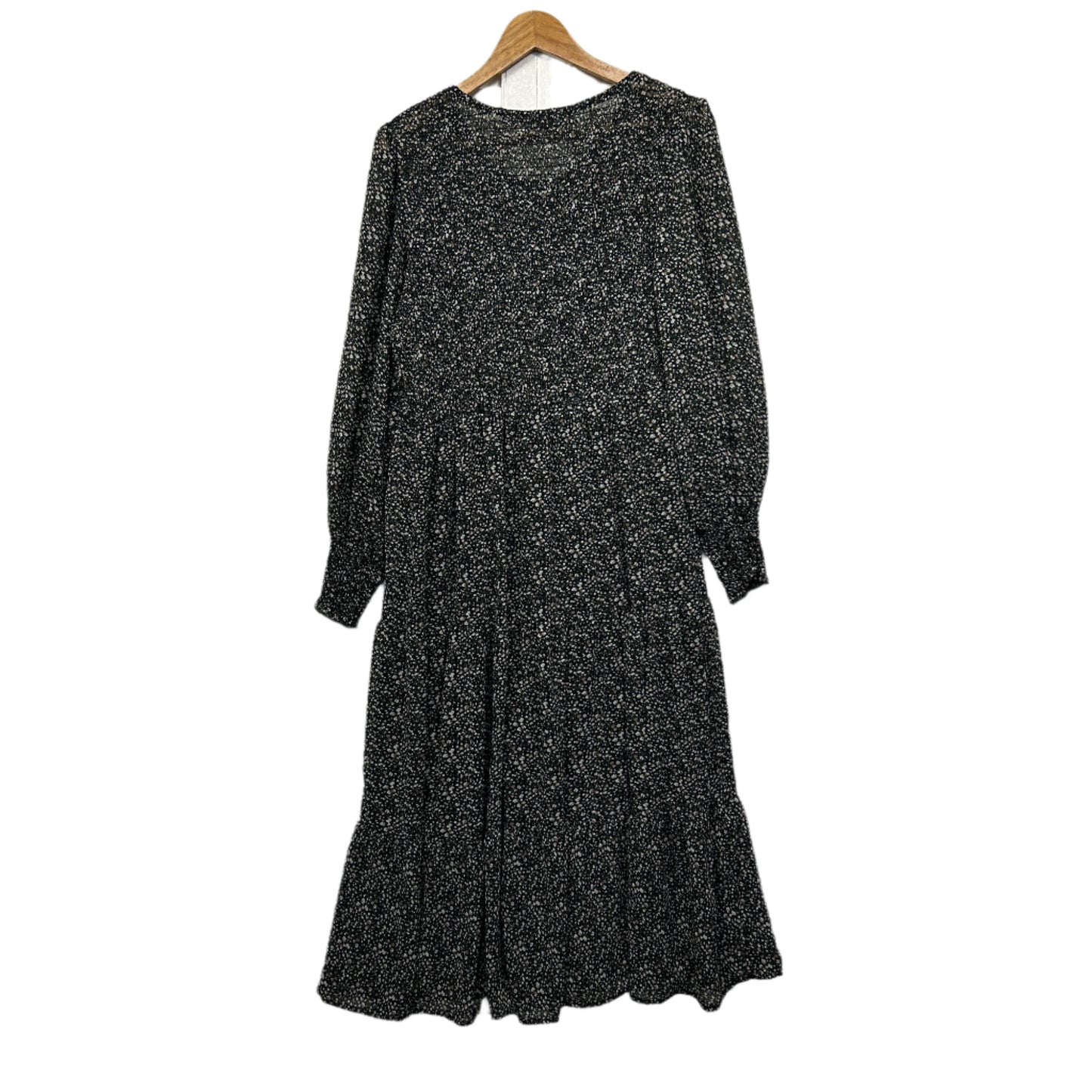 Caroline Morgan Maxi Dress Size 16 Black White Long Sleeve