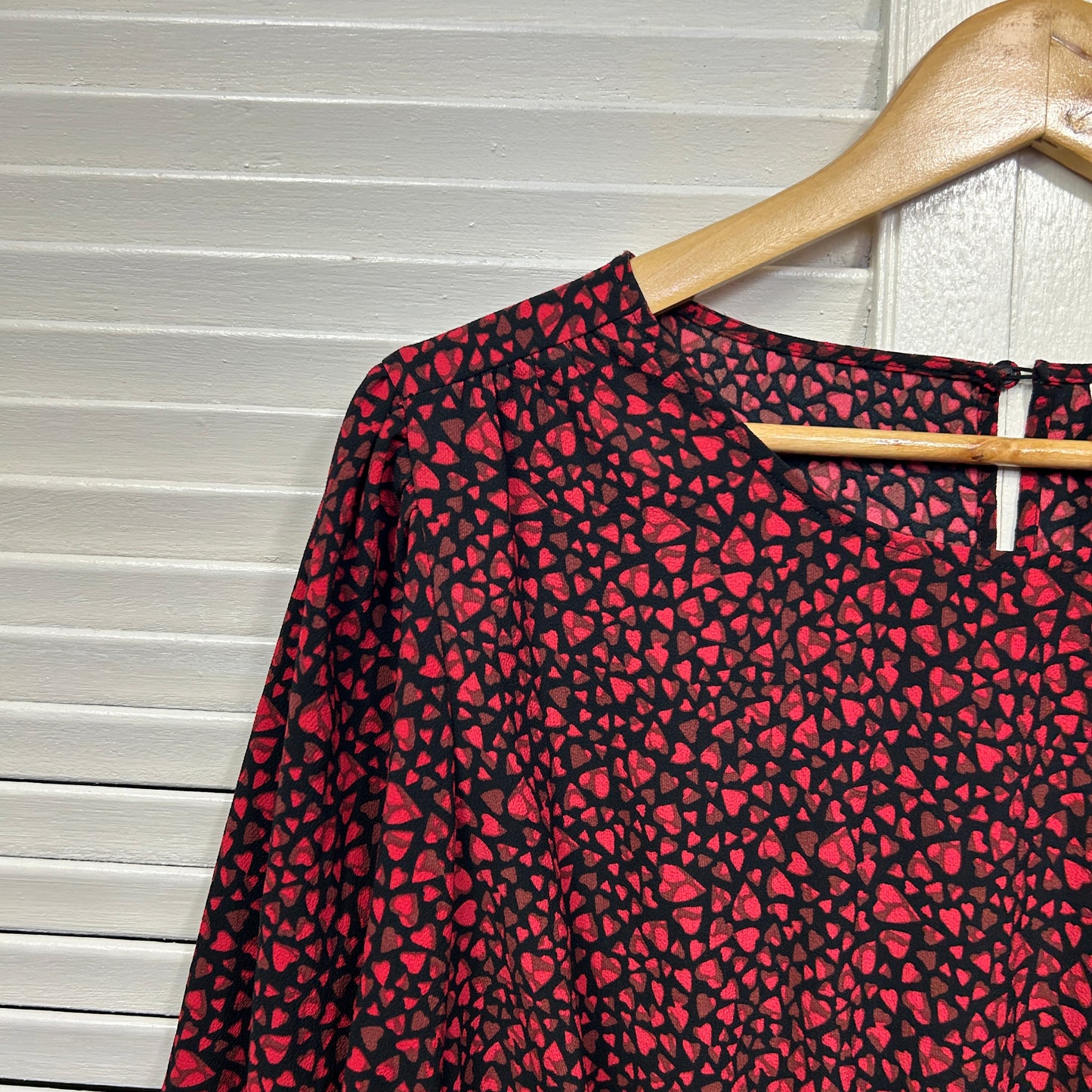 Anko Dress Size 16 Red Black Long Sleeve