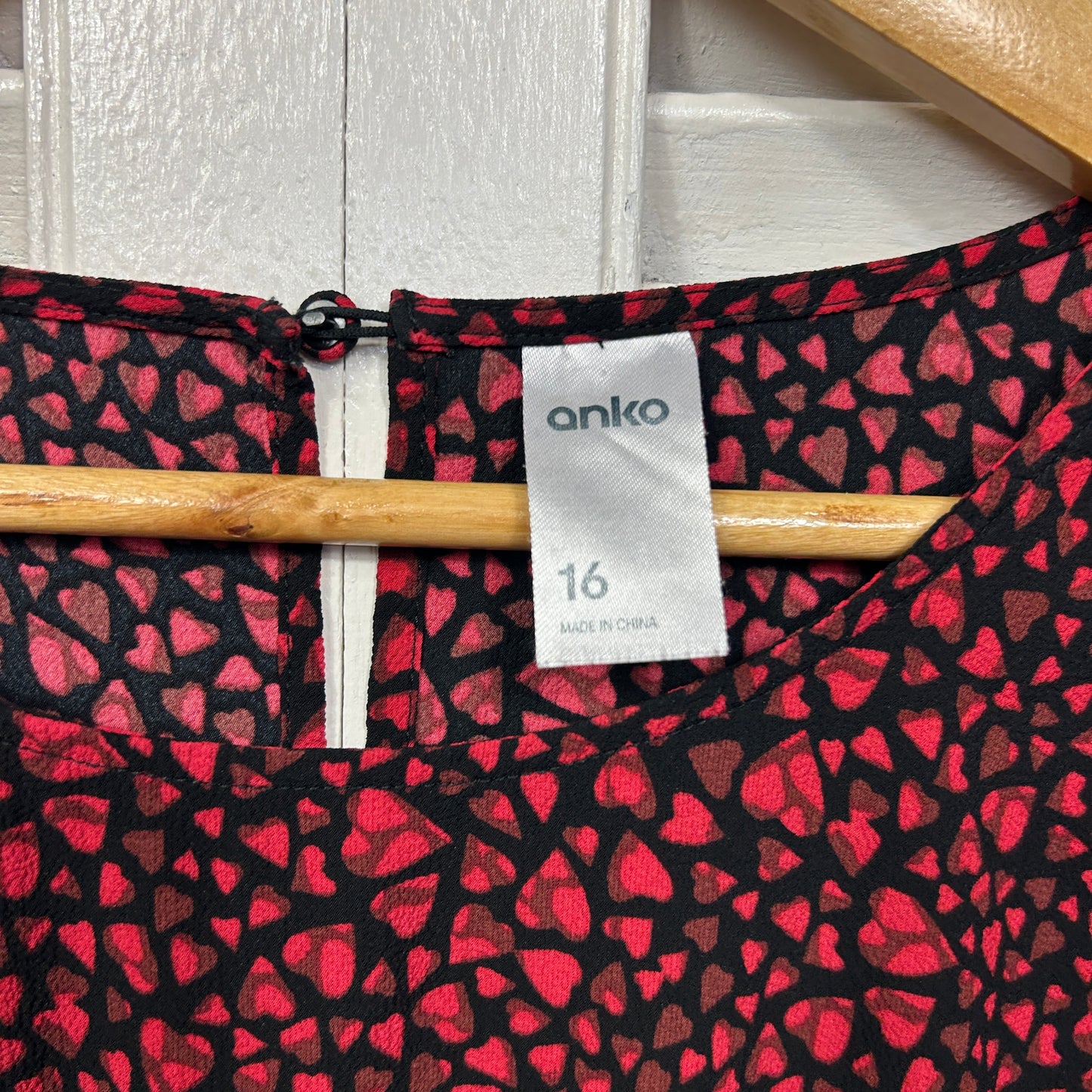 Anko Dress Size 16 Red Black Long Sleeve