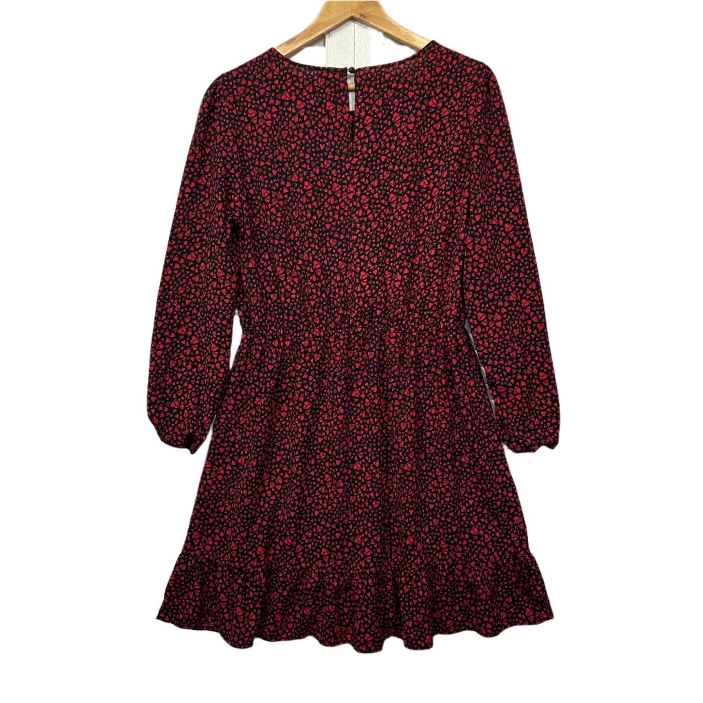 Anko Dress Size 16 Red Black Long Sleeve