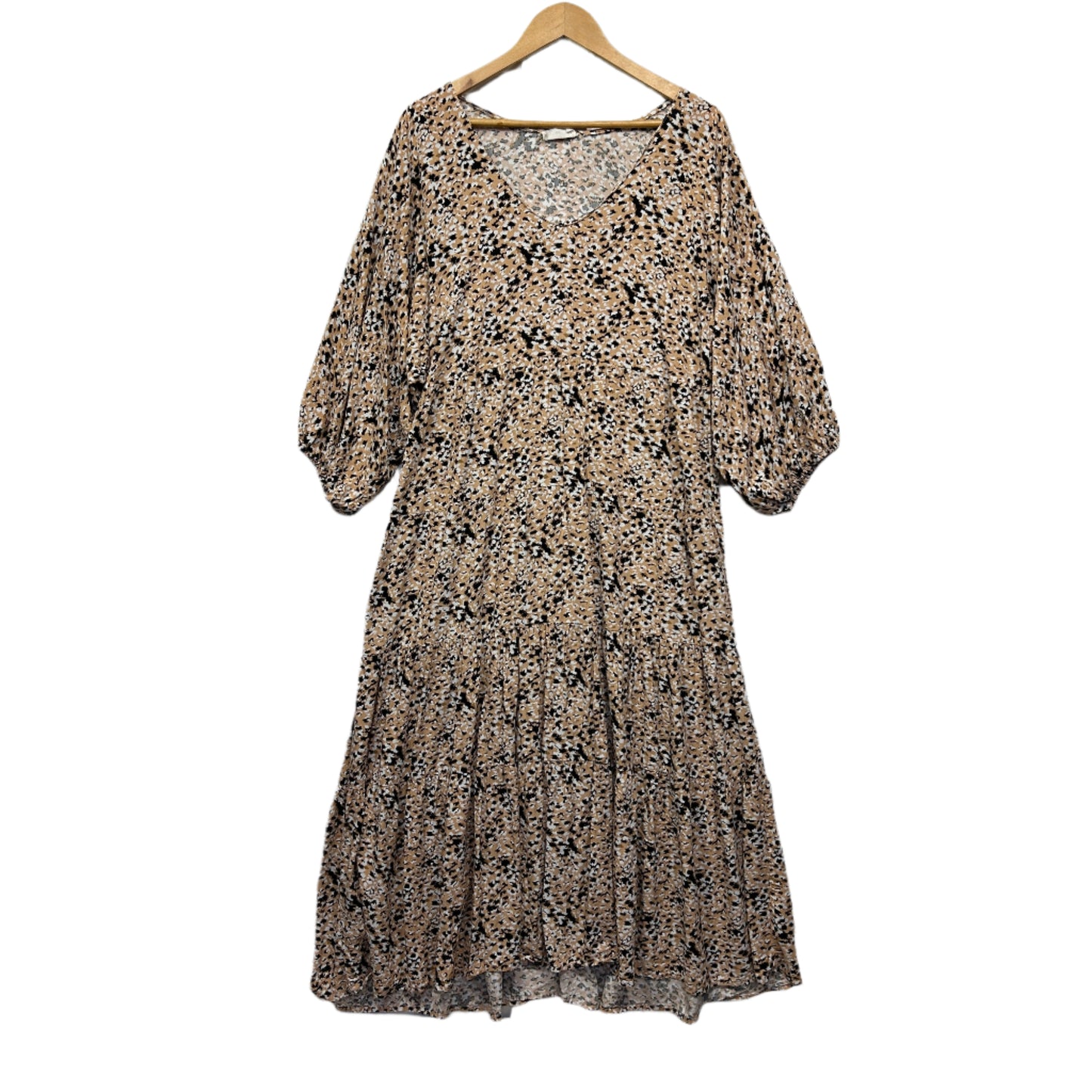 Abode Luxe Maxi Dress Medium Large 12 14 Long Sleeve Rayon