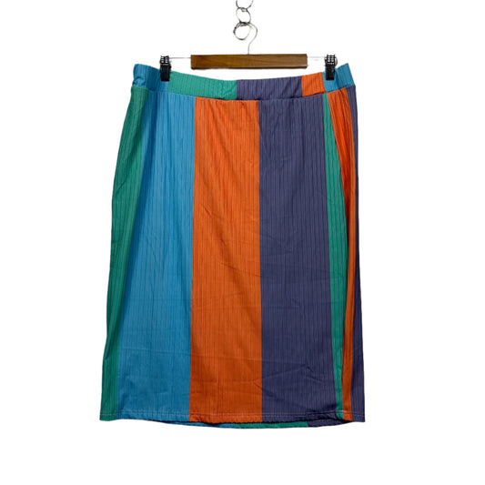Shein Curve Skirt Size 16 18 Multicoloured Striped