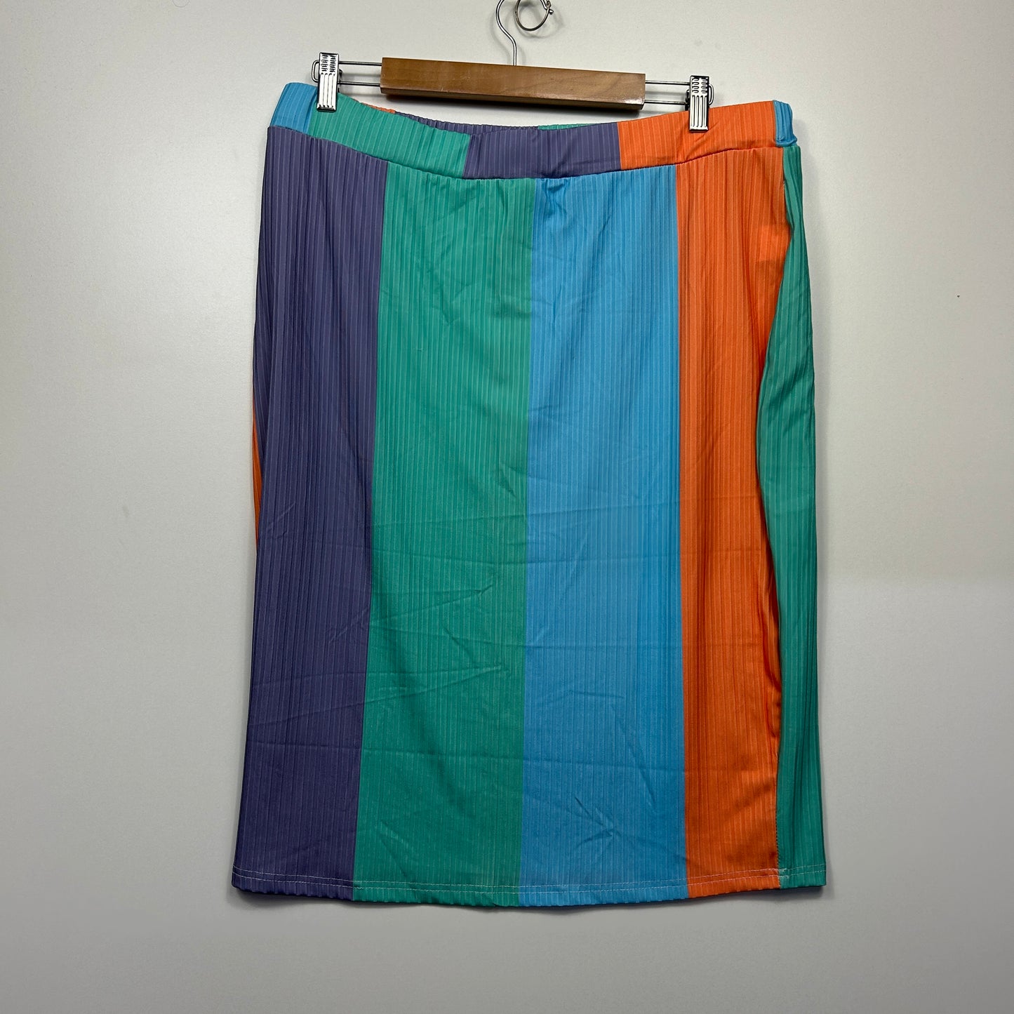Shein Curve Skirt Size 16 18 Multicoloured Striped