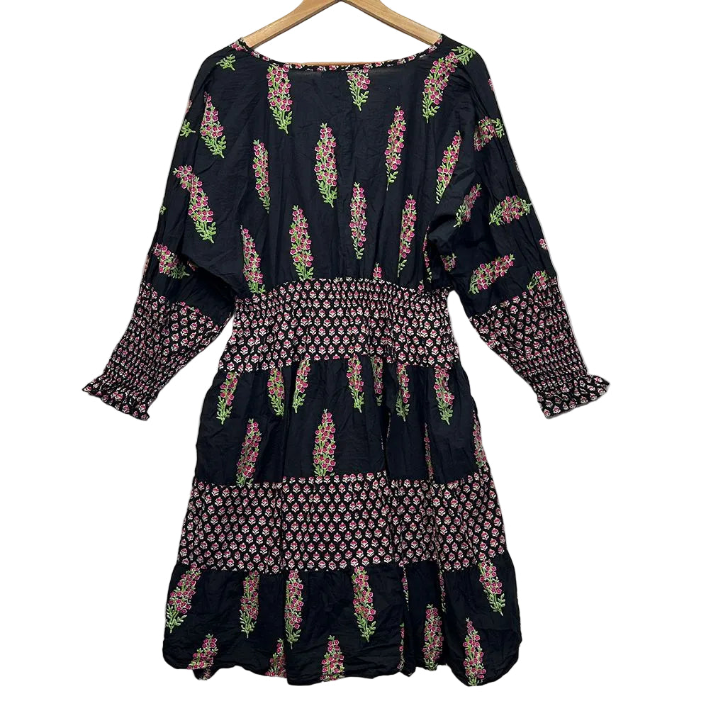 Adrift Navy Floral Cotton Dress - Size XL