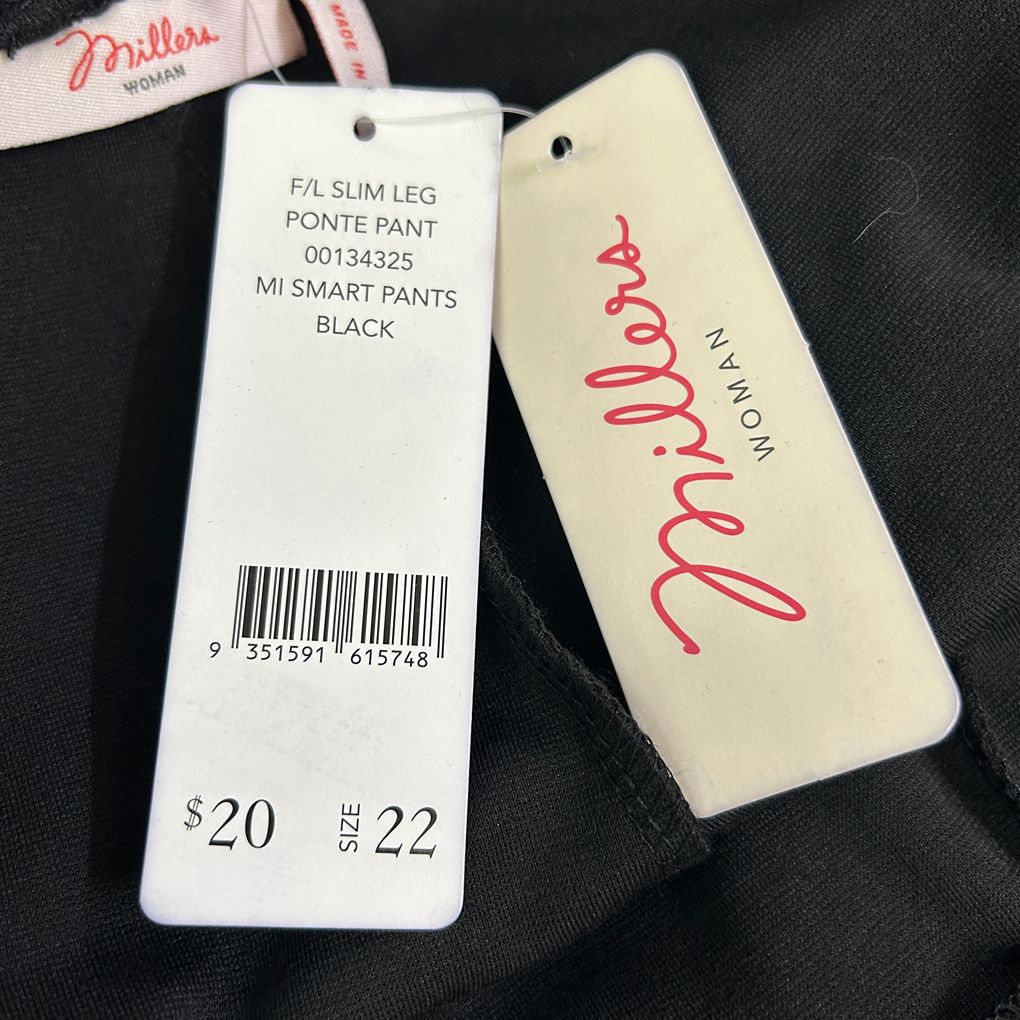 Millers Black Ponte Pants - Size 22