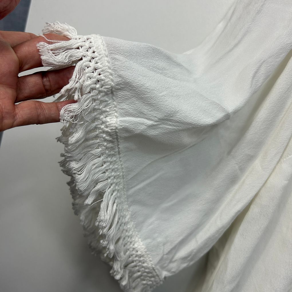 Basque White Crochet Boho Top - Size 22