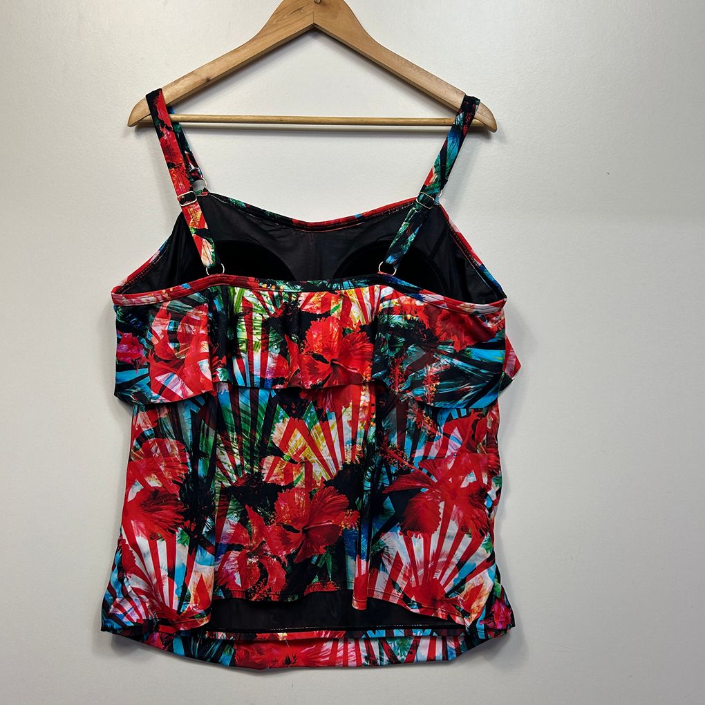 Taking Shape Multicoloured Tankini Swim Top - Size 22