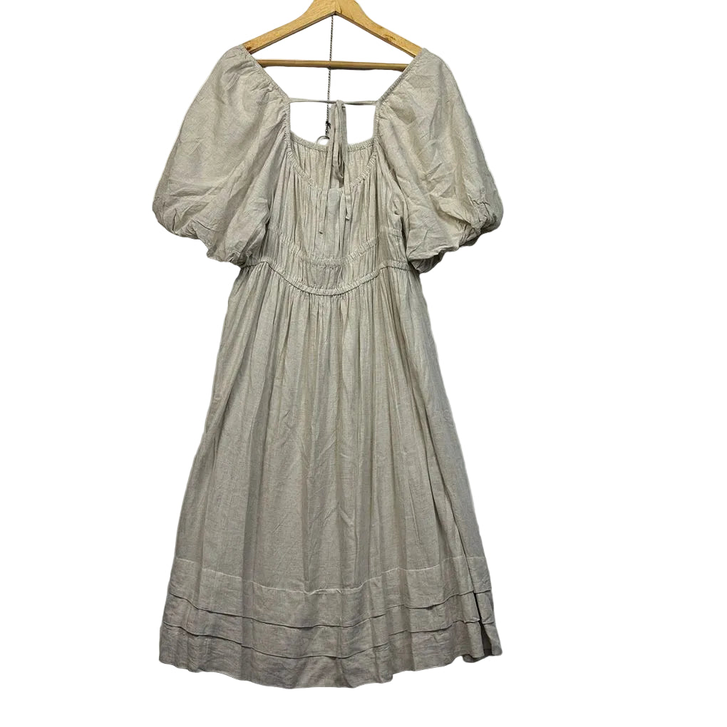 Ed.it.ed Natural Linen Maxi Dress - Size 14