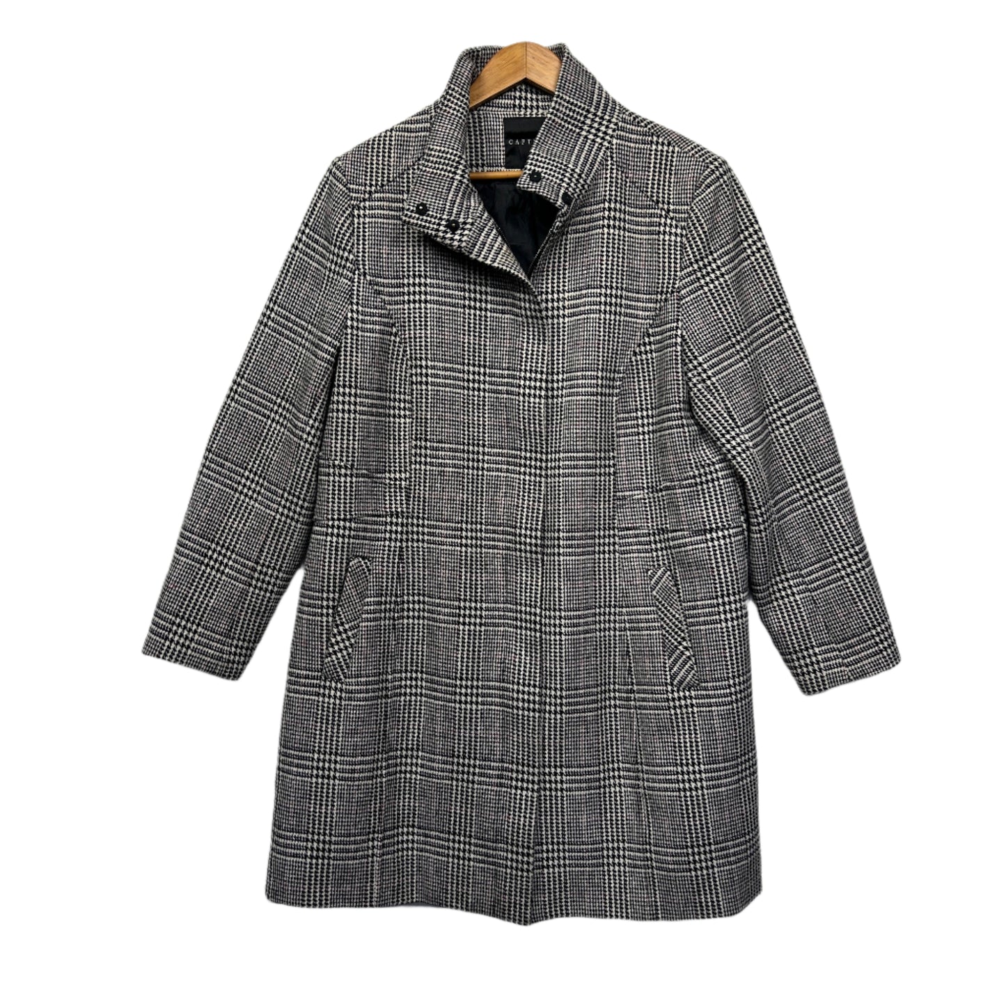 Capture Jacket Size 16 Houndstooth Check Pockets Wool Blend