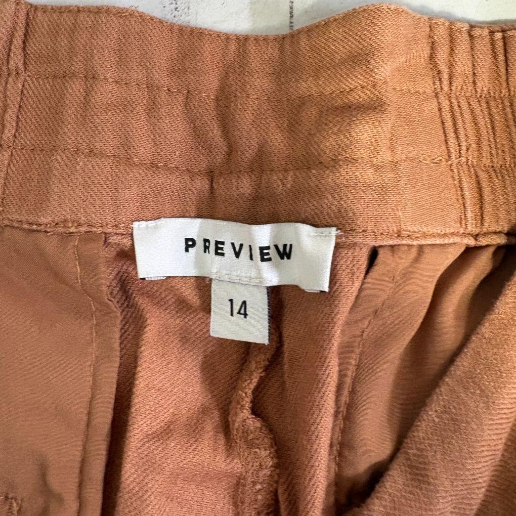 Preview Rust Linen Culotte Pants - Size 14