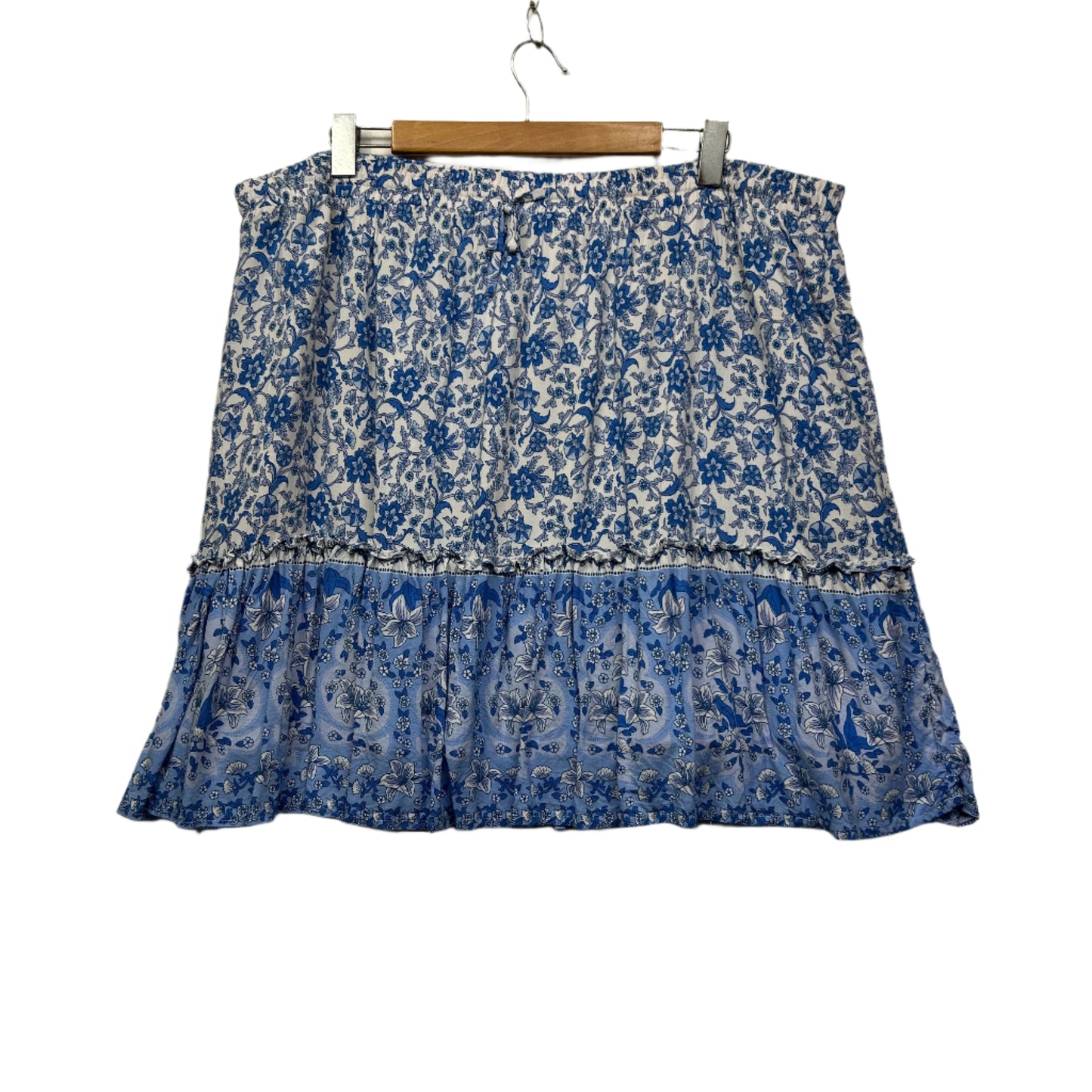You + All Boho Mini Skirt Size 24 Blue Floral