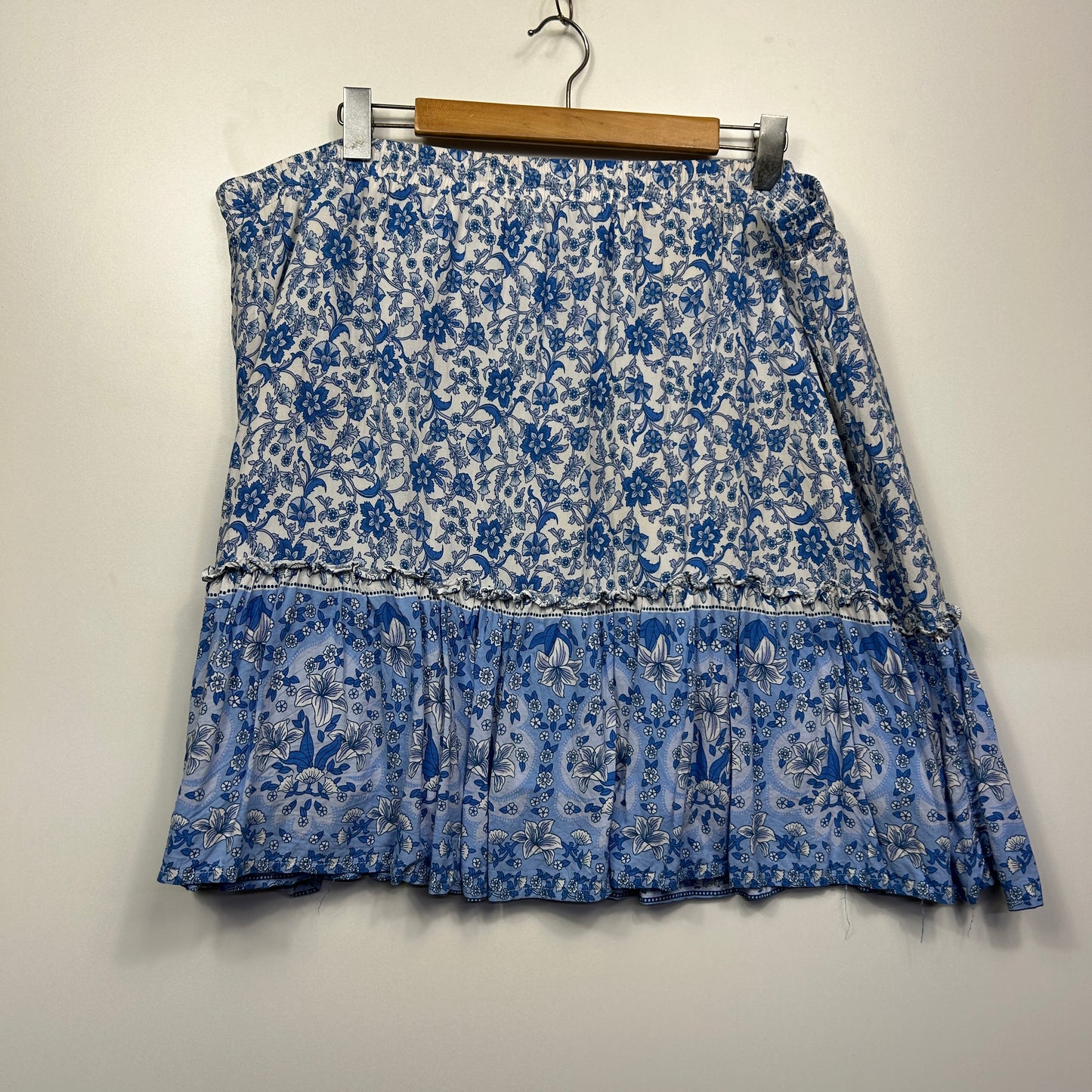 You + All Boho Mini Skirt Size 24 Blue Floral