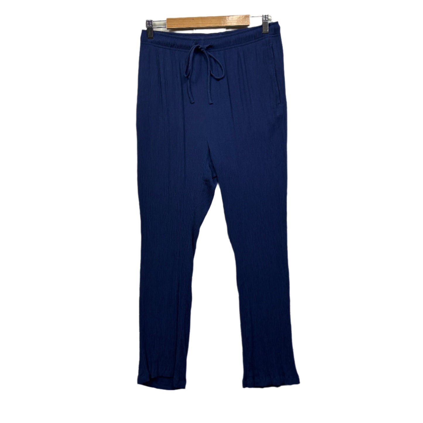 Damart Pants Size 14 Blue Pockets Drawstring Waist