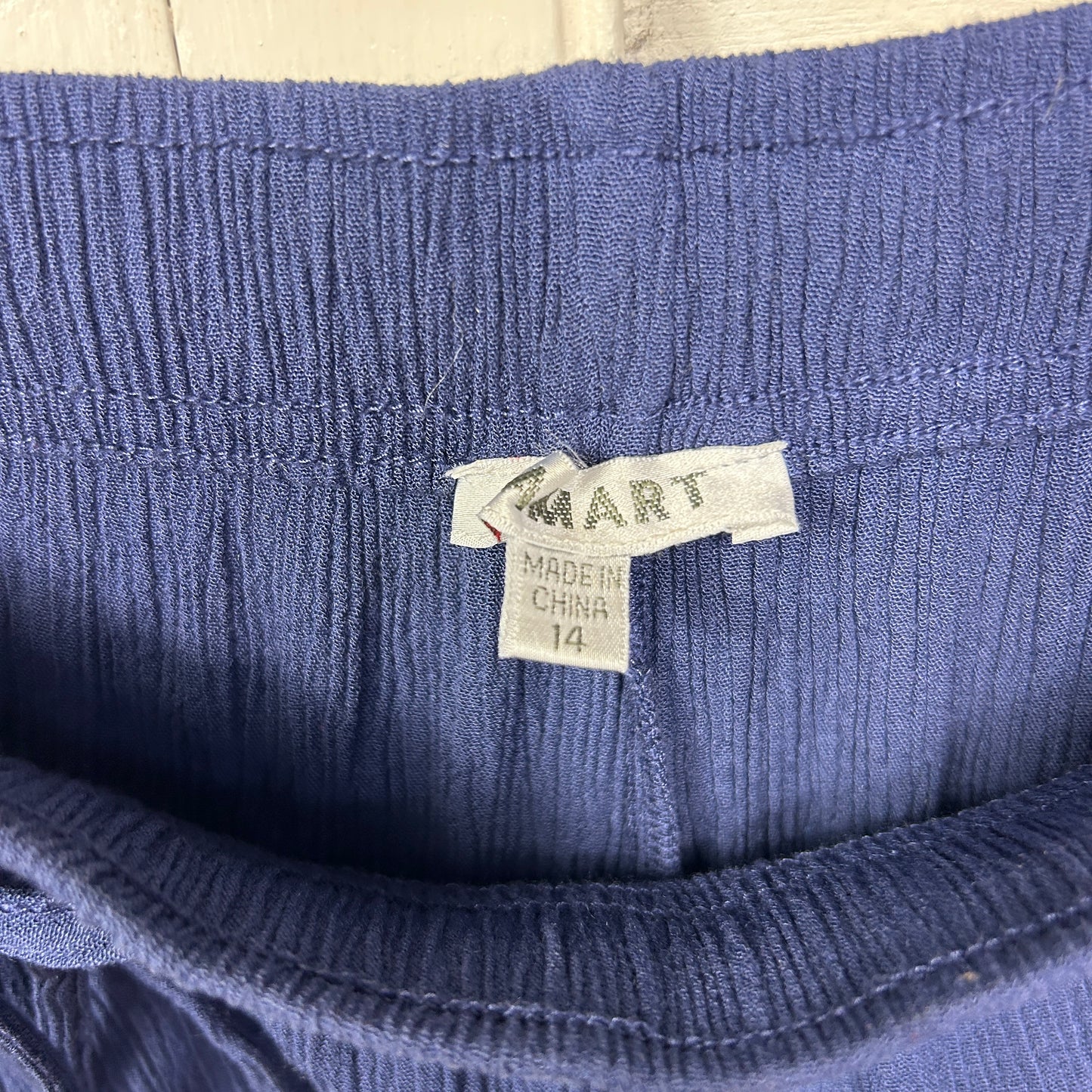 Damart Pants Size 14 Blue Pockets Drawstring Waist