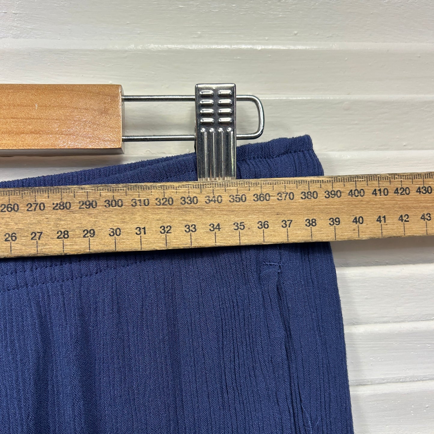 Damart Pants Size 14 Blue Pockets Drawstring Waist