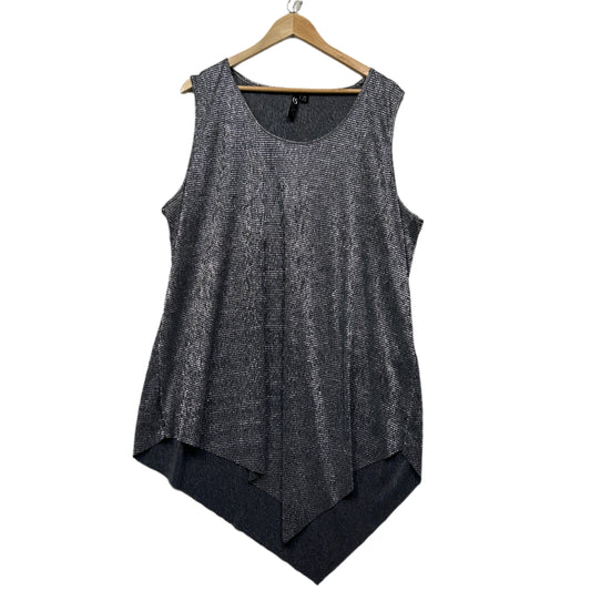 Taking Shape Tunic Tops Size 20 Large Plus Sleeveless Silver Metallic