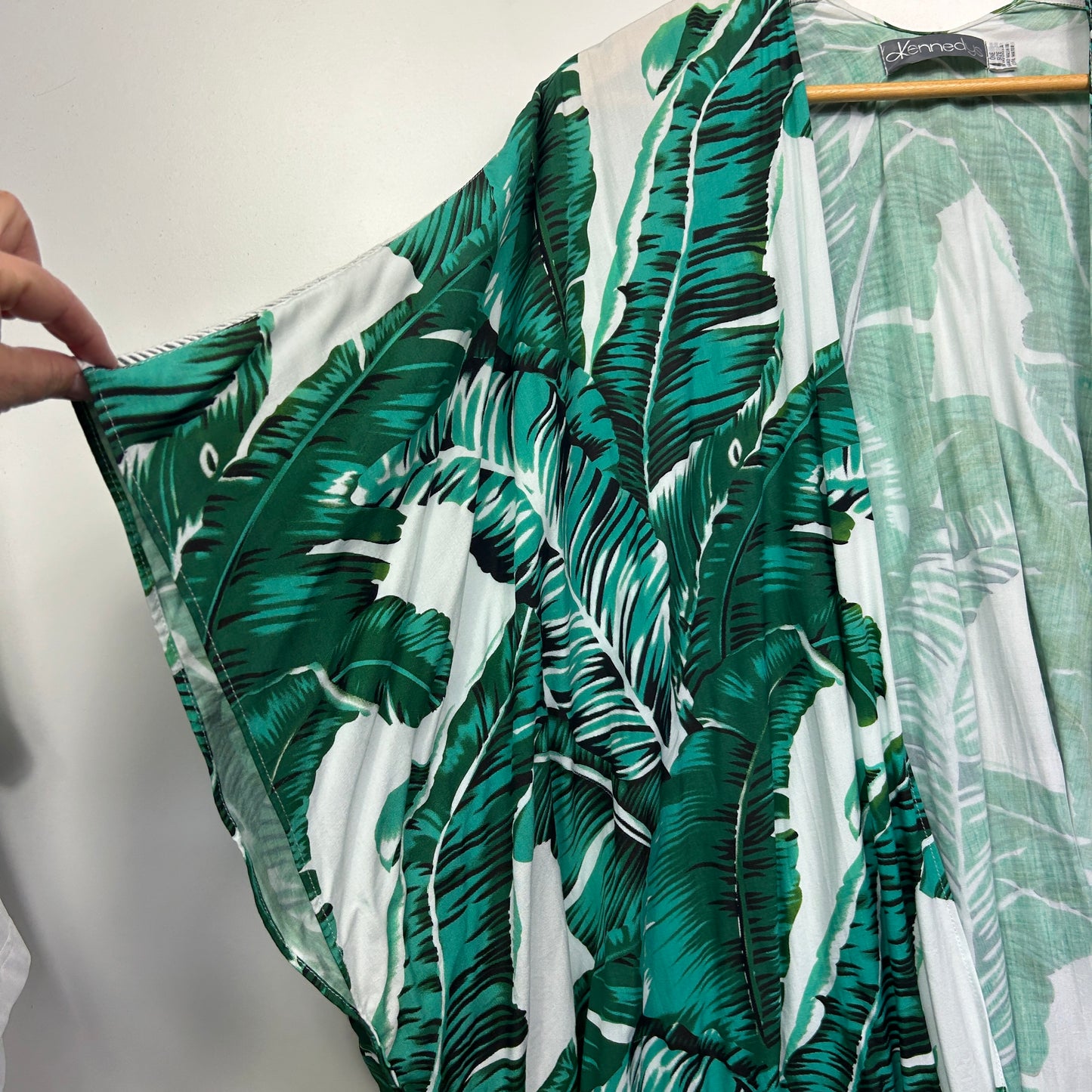 Kennedys Duster Jacket Kimono One Size Green White Floral