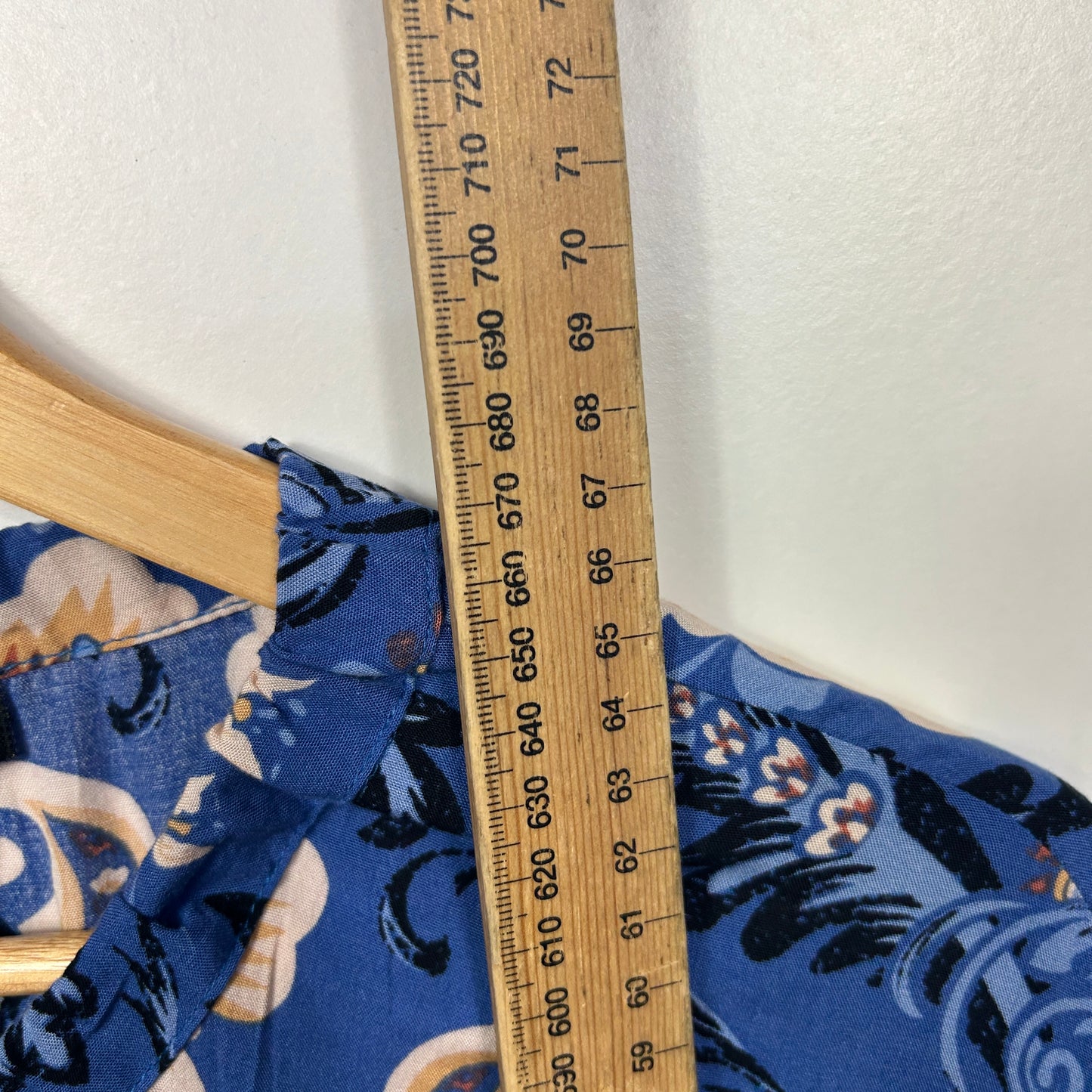 Ishka Blue Floral Boho Blouse - Size L