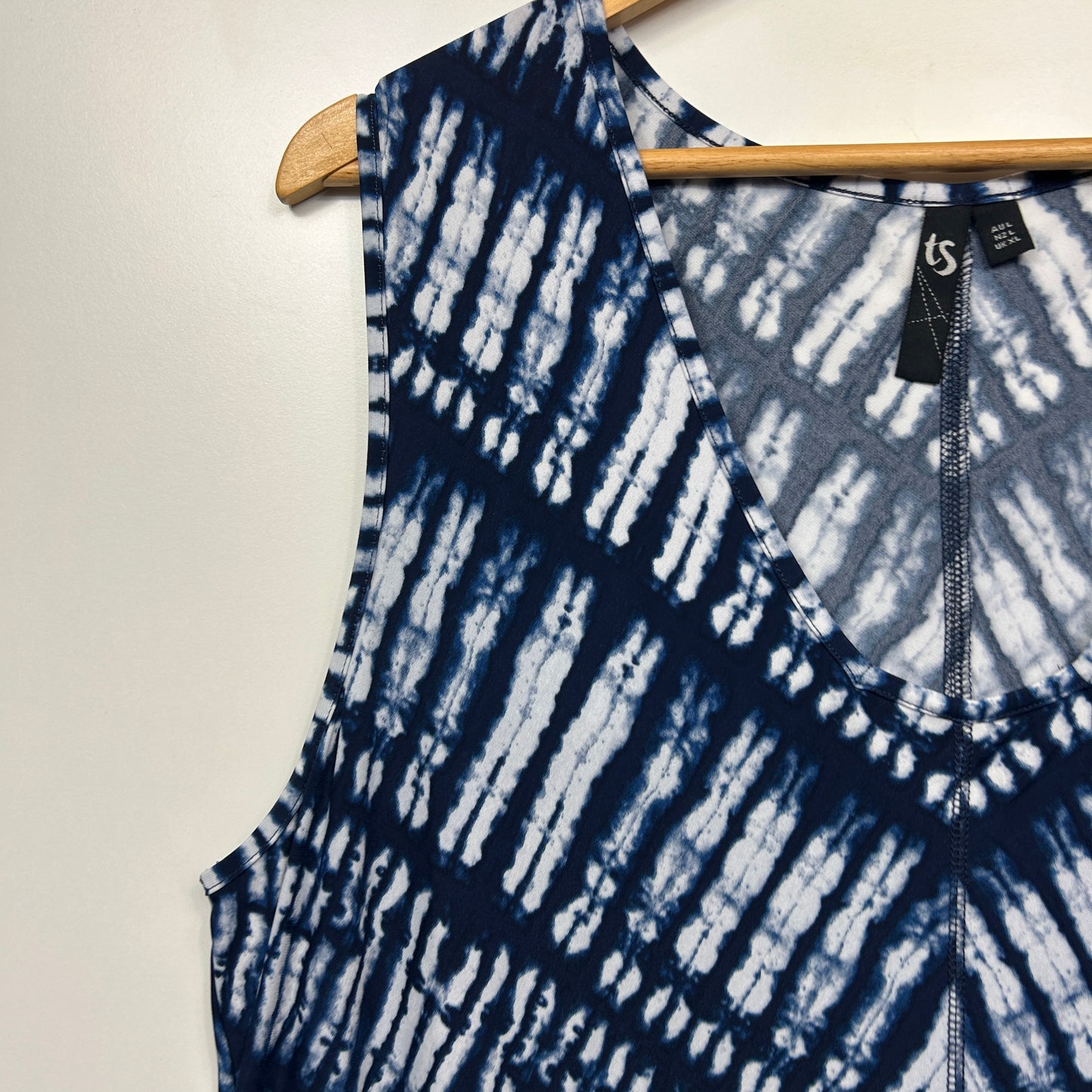 Taking Shape Dress Size 20 Large Plus Blue White Sleeveless