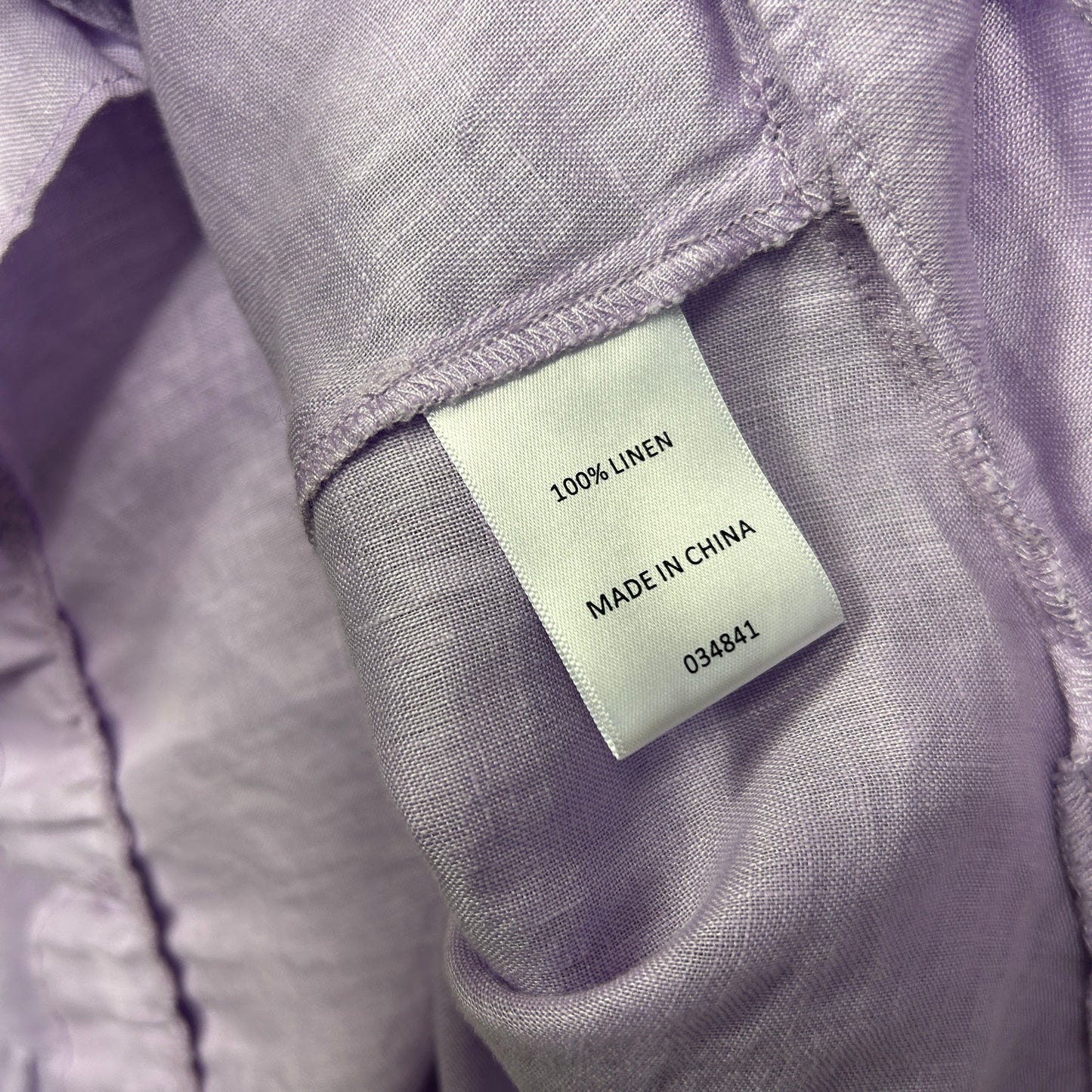 Sussan Linen Top Size 14 Lavender Ruffle Short Sleeve