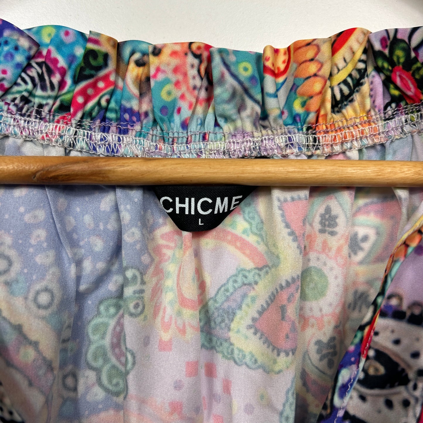 Chicme Dress Size 14 Large Multicoloured Long Sleeve Paisley Print