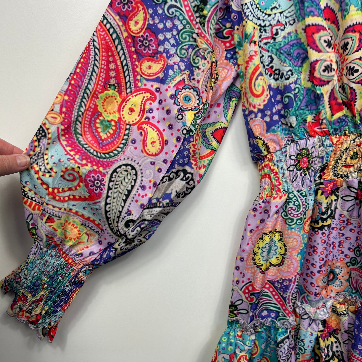 Chicme Dress Size 14 Large Multicoloured Long Sleeve Paisley Print