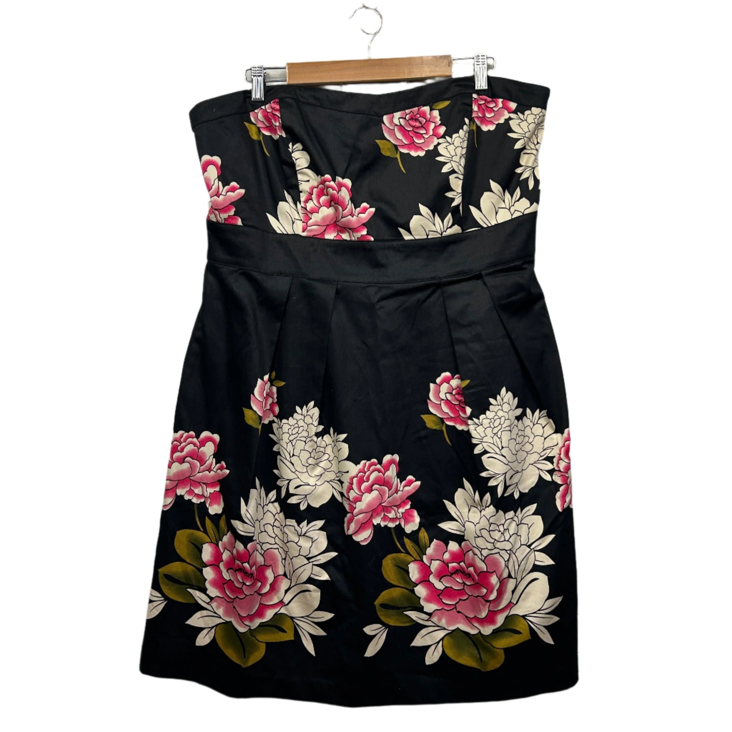 City Chic Dress Size 16 Small Plus Strapless Floral Cocktail