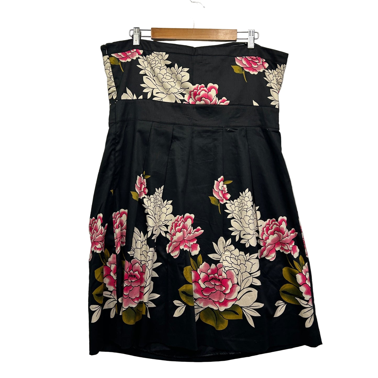 City Chic Dress Size 16 Small Plus Strapless Floral Cocktail