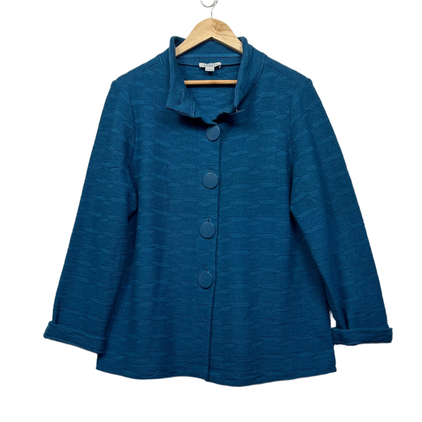 Wombat Wool Jumper Size Large 14 Long Sleeve Teal/Blue
