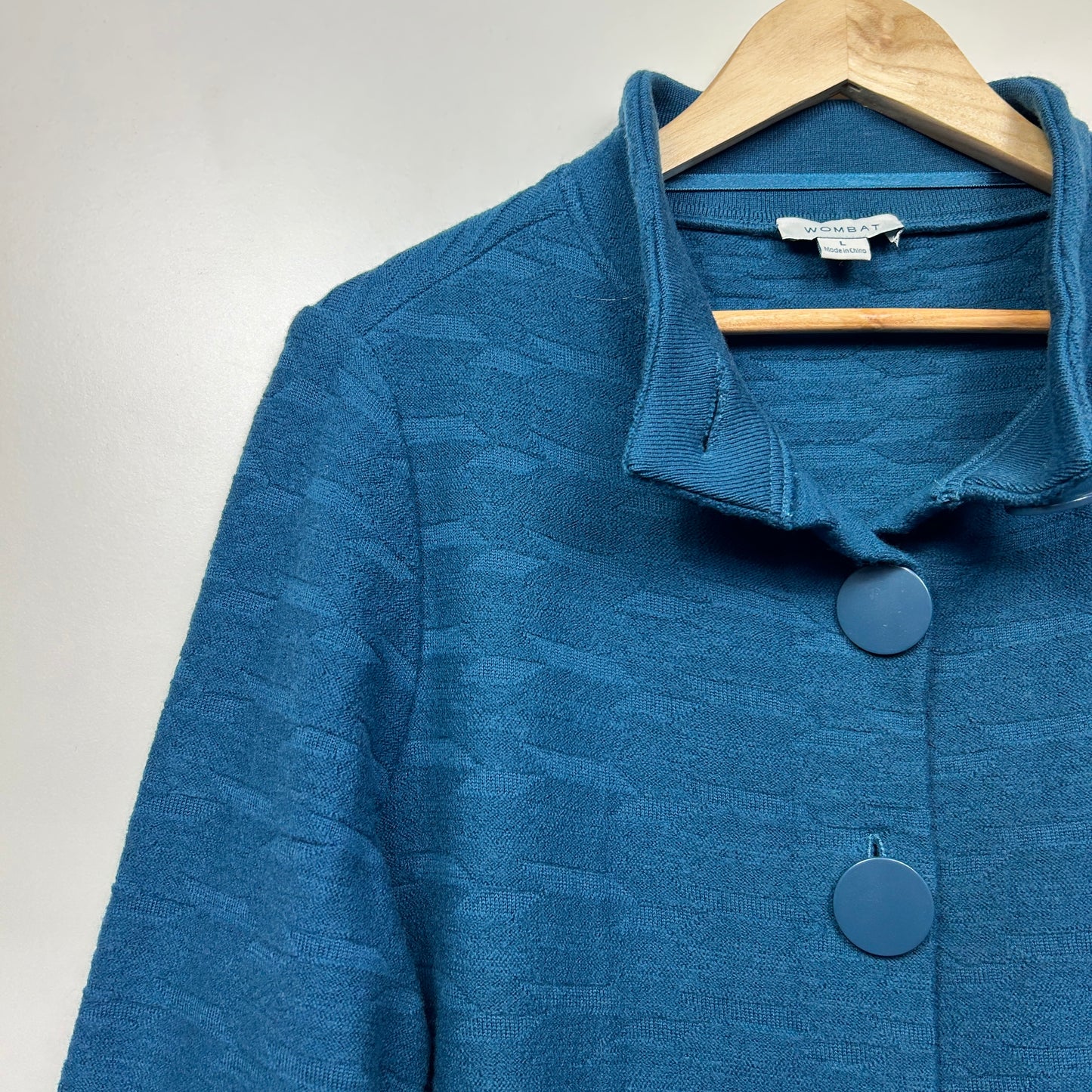 Wombat Wool Jumper Size Large 14 Long Sleeve Teal/Blue