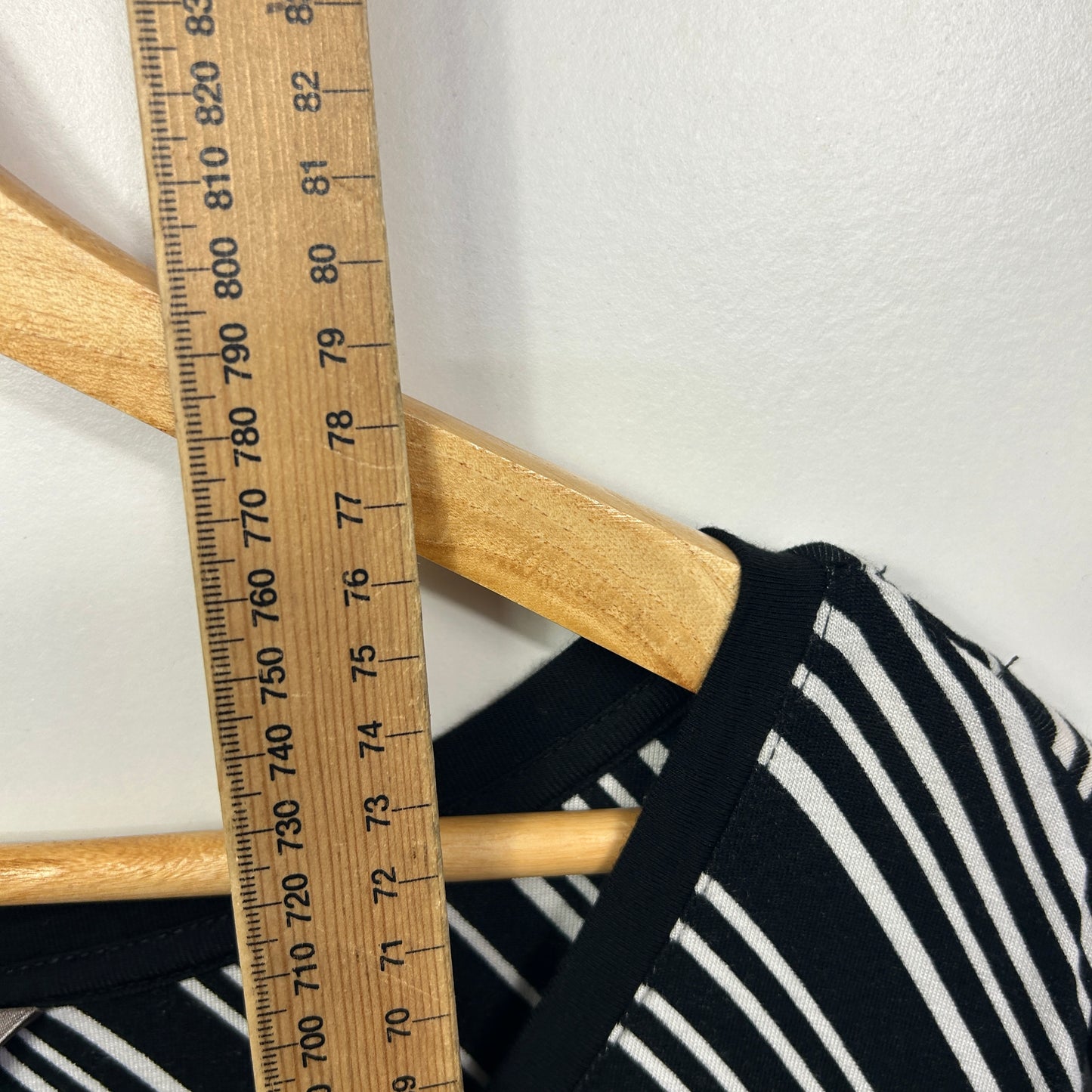 Bella Curve Black and White Striped Top - Size 22