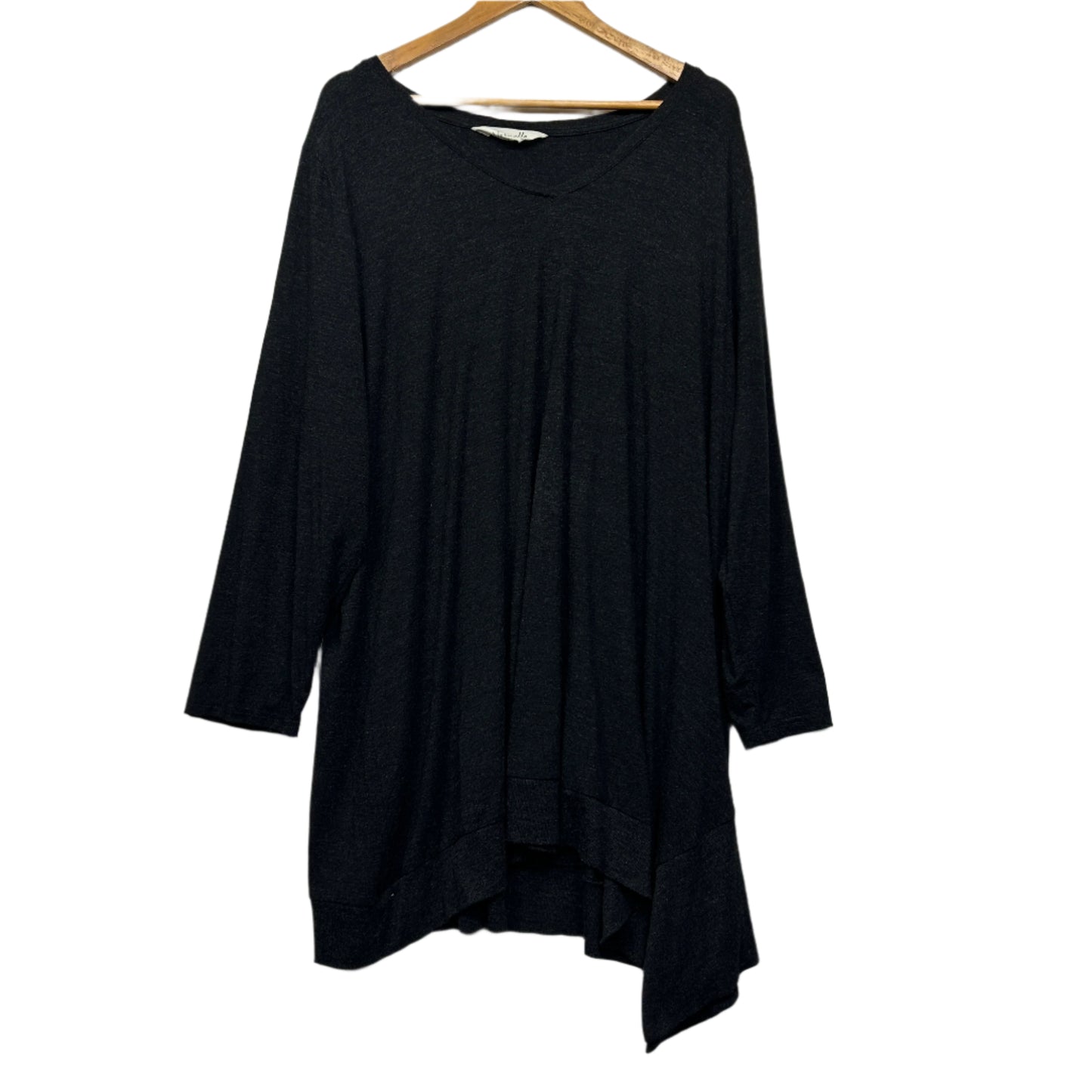 Virtuelle Tunic Top Size 20 Large Plus Black Long Sleeve Longline