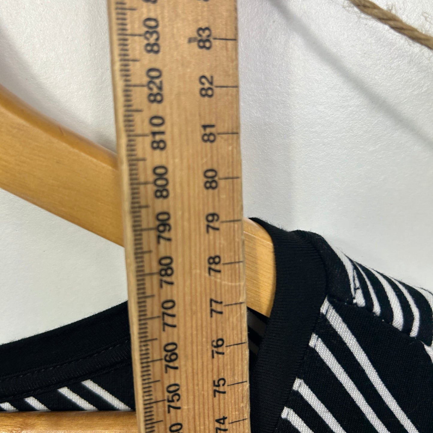 Belle Curve Black and White Striped Top - Size 20