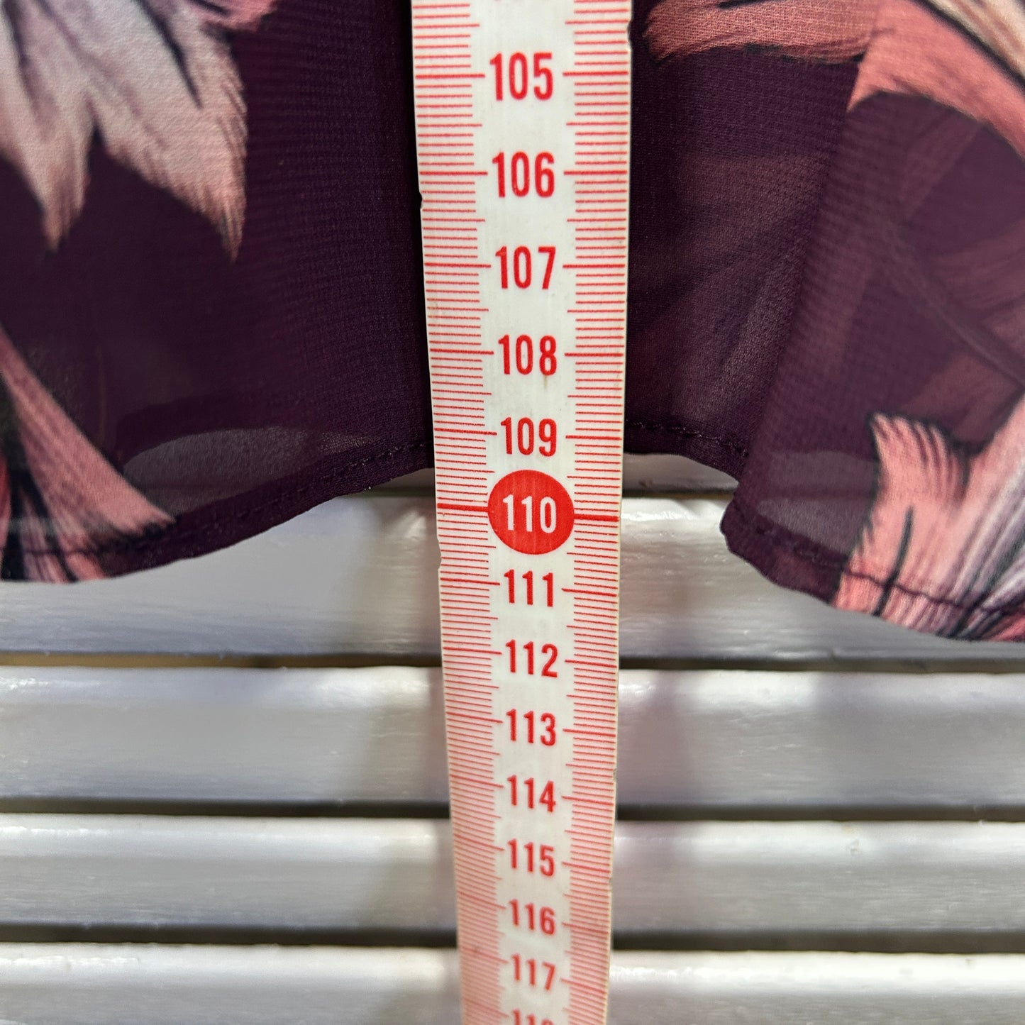 City Chic Dress Size 14 Small Plus Floral Maroon Long Sleeve