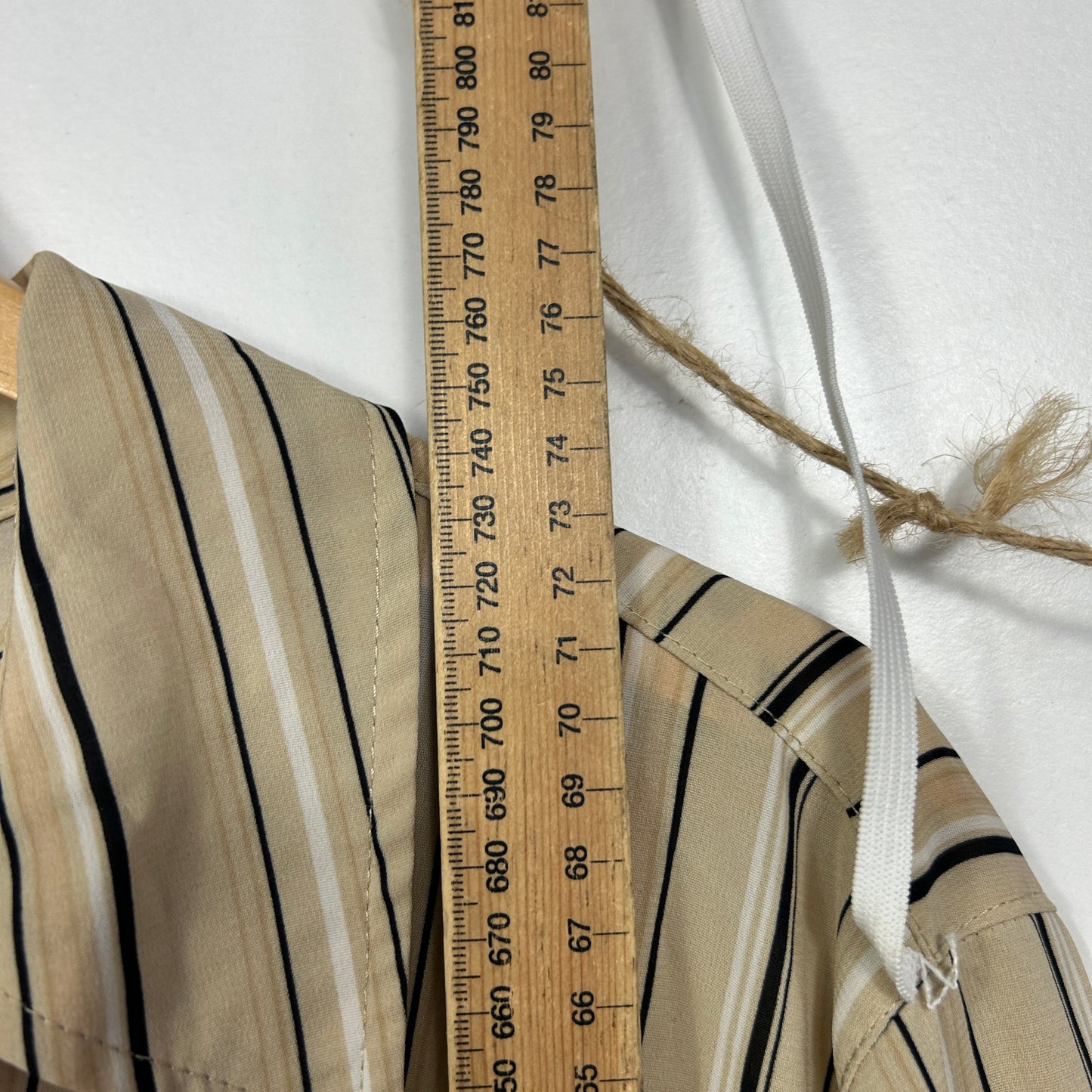 Vintage Millers Beige Striped Shirt - Size 20