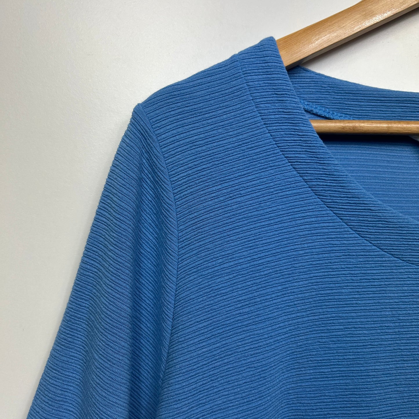 Virtuelle Top Size 16 Small Plus Blue Short Sleeve
