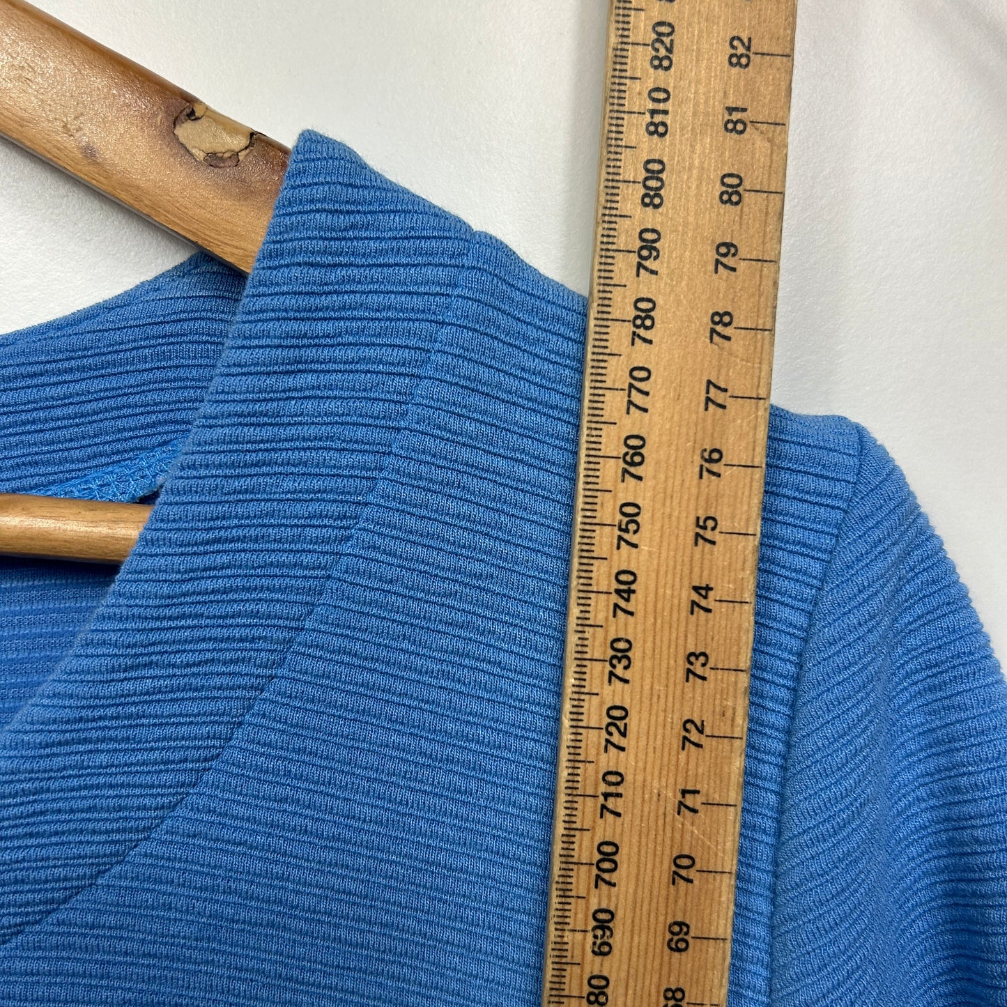 Virtuelle Top Size 16 Small Plus Blue Short Sleeve