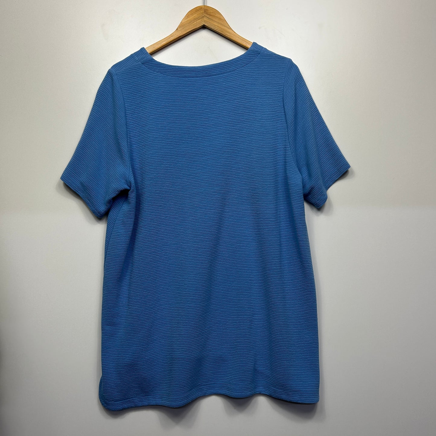 Virtuelle Top Size 16 Small Plus Blue Short Sleeve