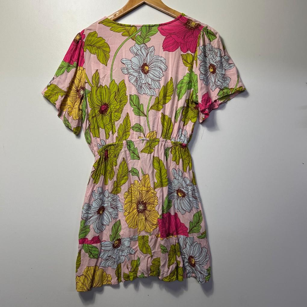 Ebby And I Pink Floral Dress - Size 14