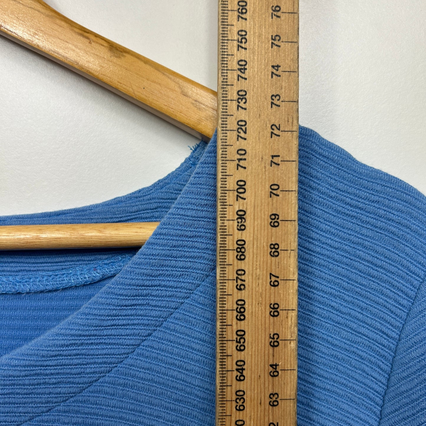 Virtuelle Top Size 16 Small Plus Blue Short Sleeve