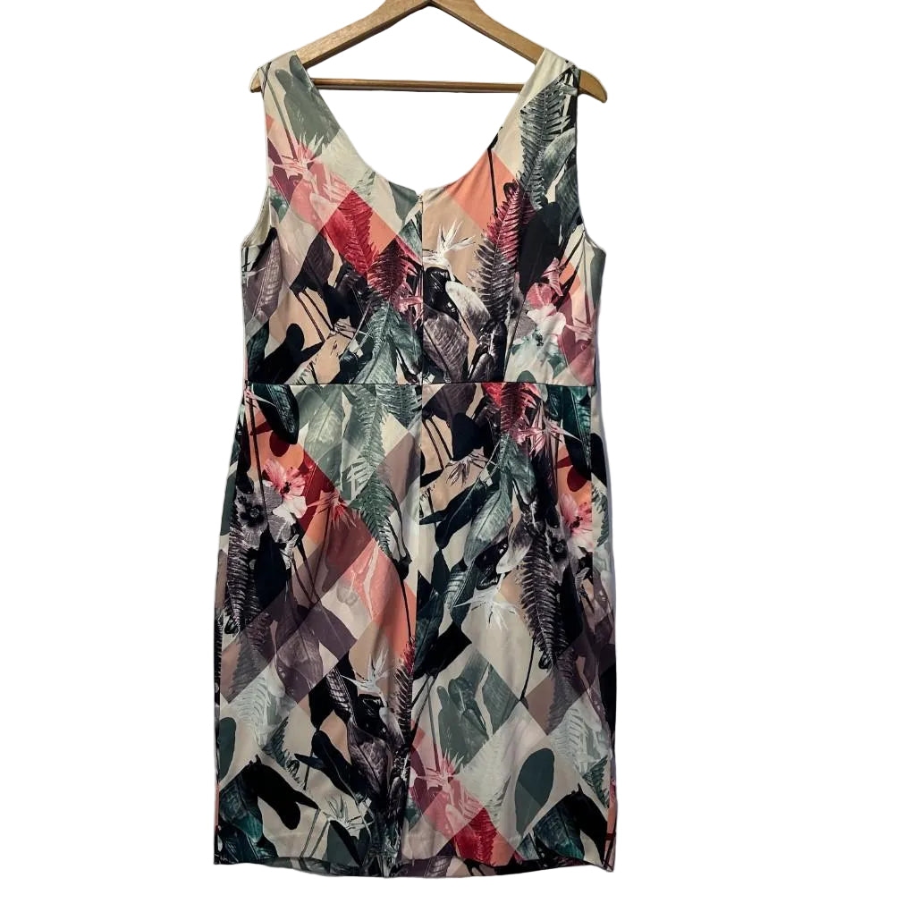 Studio East Abstract Print Pencil Dress - Size 16