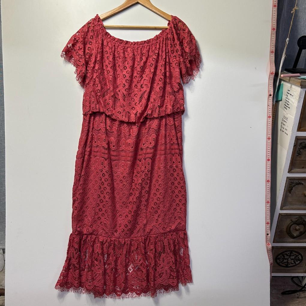Atmos & Here Pink Lace Cotton Dress - Size 22