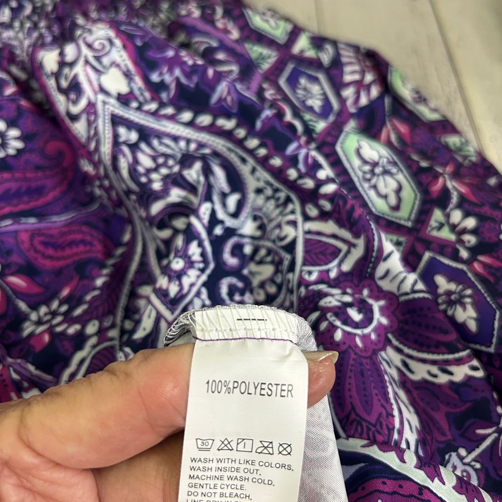 Purple Paisley Print Maxi Skirt - Size 4XL