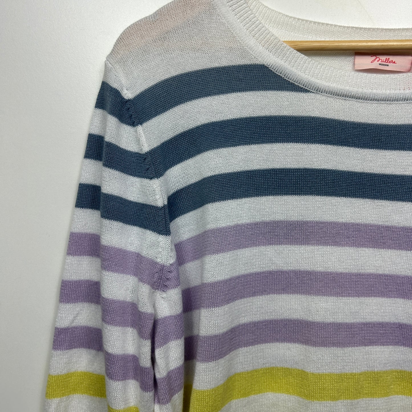 Millers Knit Jumper Size XL Long Sleeve Multicoloured Striped