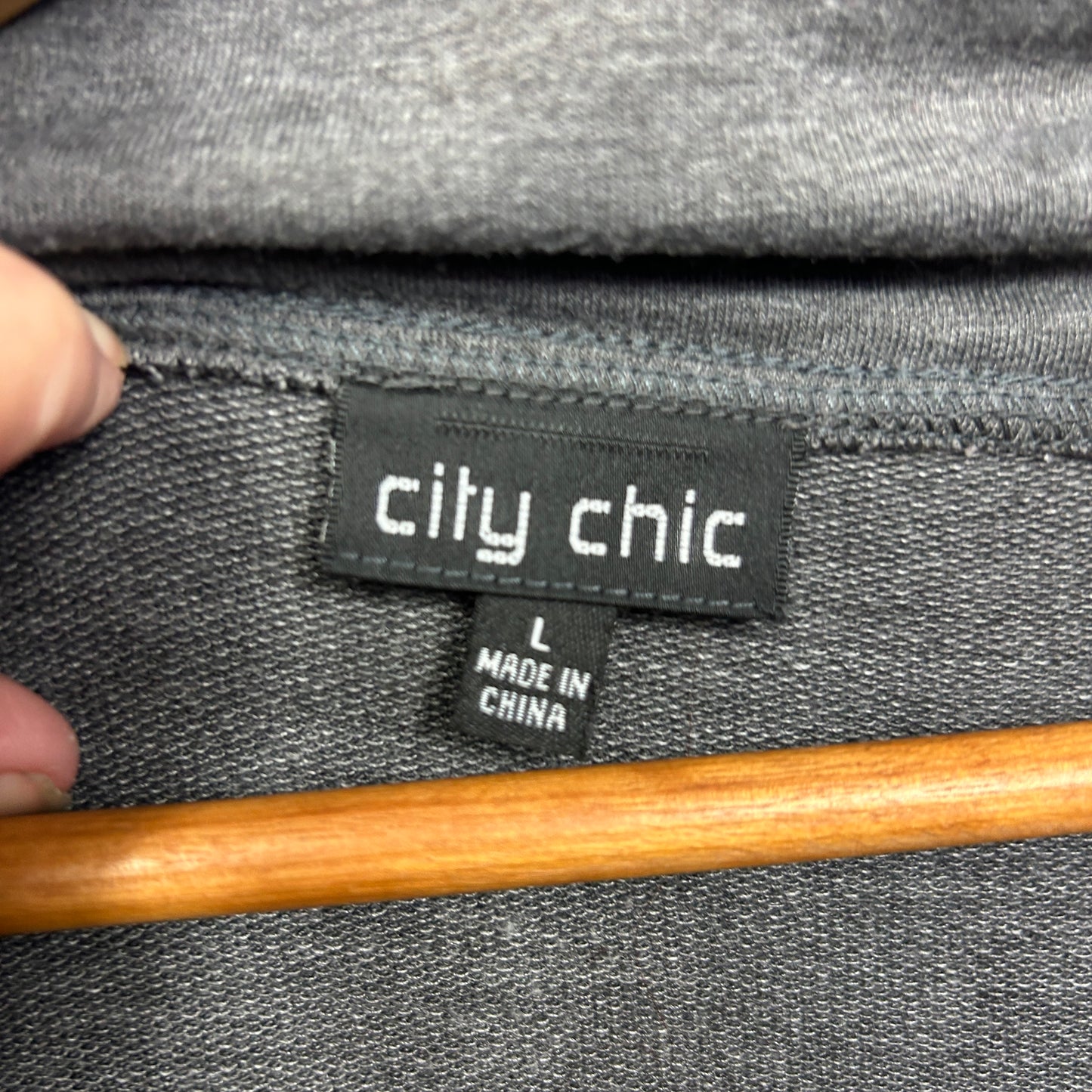 City Chic Top Shacket Size 20 22 Large Grey Short Sleeve Full Zip Up Pockets