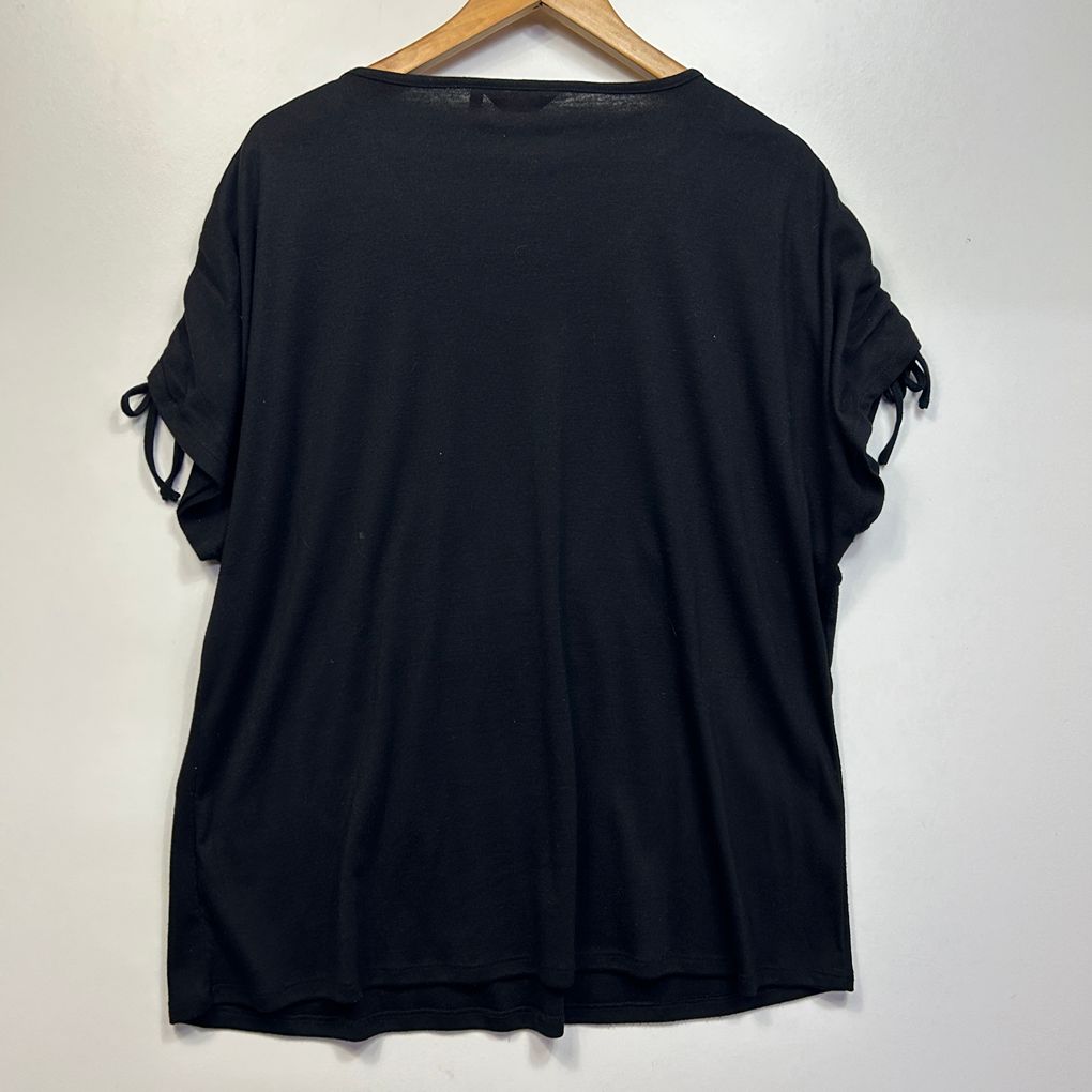 Millers Black Emboidered Cotton Top - Size 22