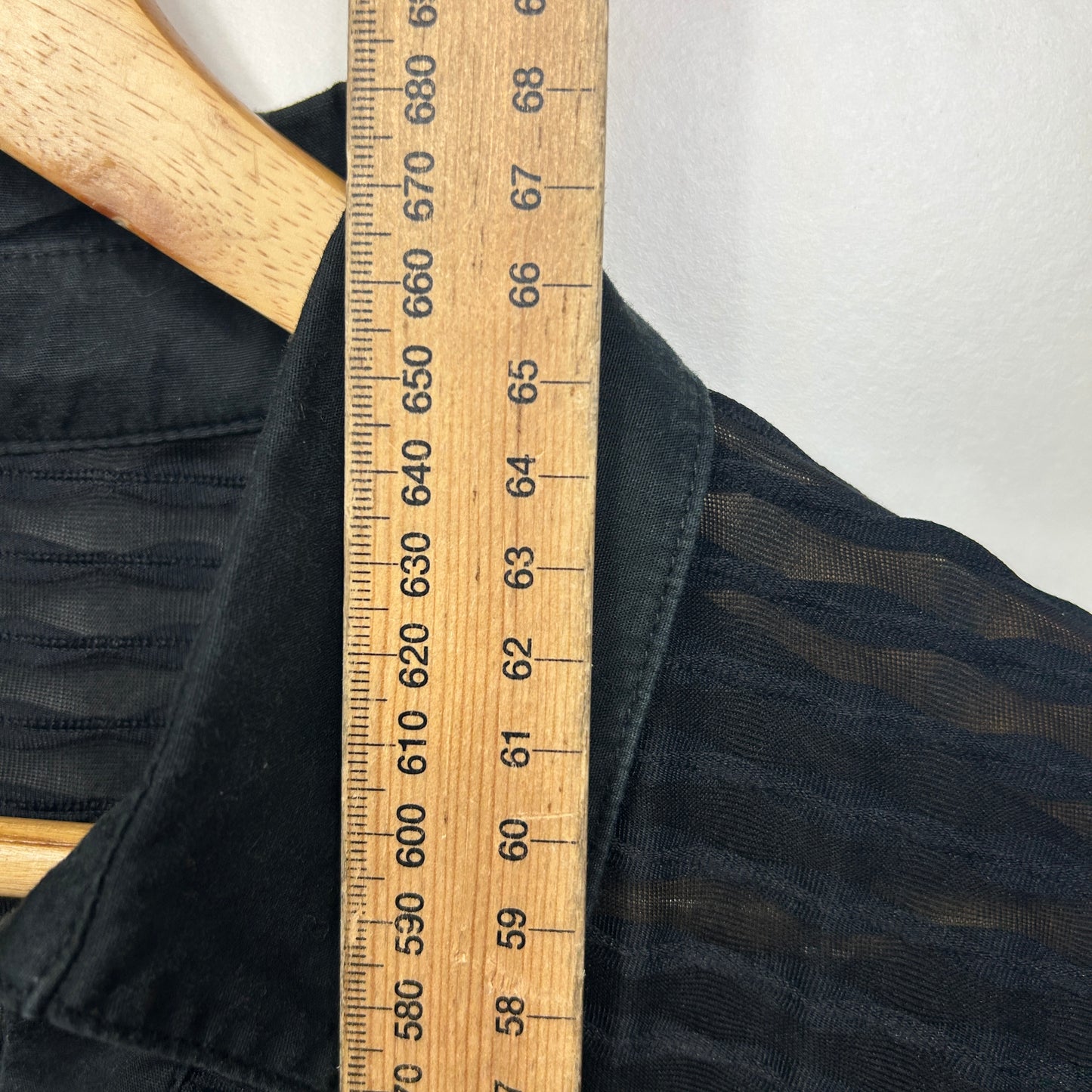 Wombat Top Size 16 18 3XL Black Short Sleeve Button Up Ribbed