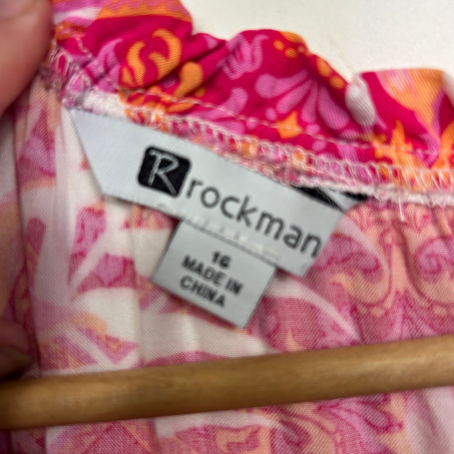 Rockmans Top Size 16 Long Sleeve Multicoloured Floral