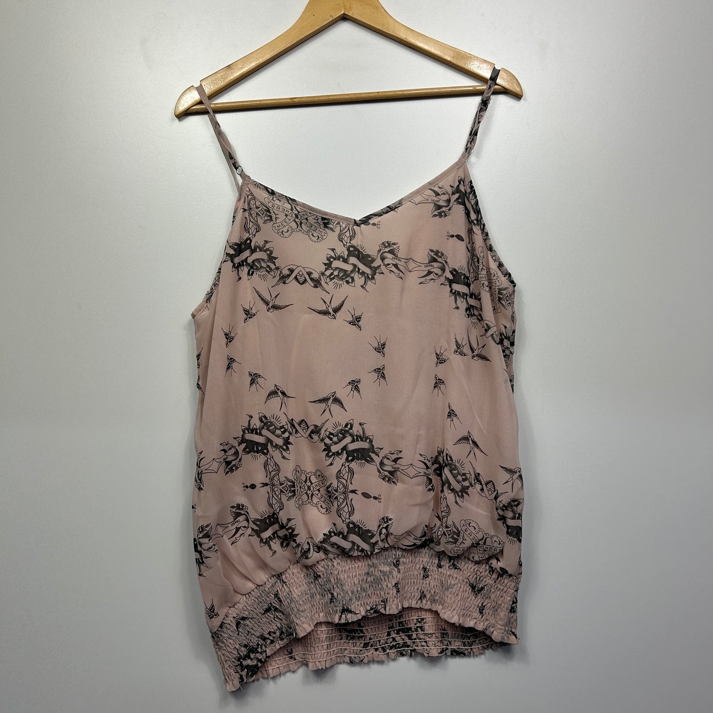 City Chic Top Size 14 16 Small Plus Pink Floral Sleeveless